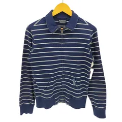 ポロジーンズカンパニーラルフローレン POLO JEANS COMPANY RALPH LAUREN 90-00S IDEAL ジップ ロゴパッチ スタンドカラー ジップアップ ボーダー スウェット メンズ import：M 