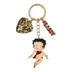 Betty Boop　ベティちゃん　キーホルダー　ベティブープ　ハート　ヒョウ柄　バッグチャーム　キーチャーム　スクバキーホルダー　可愛い　アメコミ　キャラクター　平成　レトロ　ギフト　プレゼント　海外雑貨のサムネイル