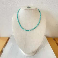 ターコイズグリーン（薄い）ネックレス☆アジャスト付き