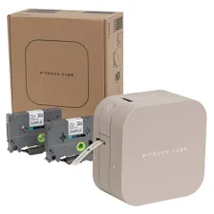 ブラザー(brother) PT-P300BTLT ラテ ラベルライター ピータッチ キューブ スマホ接続専用 12mm幅対応のサムネイル