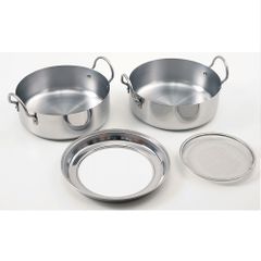 蒸し器セット》【Arnest】とにかく洗いやすいステンレス卓上鍋＋蒸し器