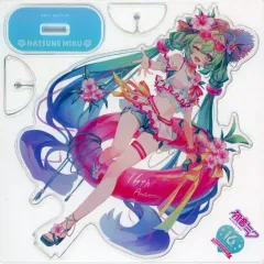 【中古】アクリルスタンド・アクリルパネル 初音ミク(水着) アクリルスタンド(背景カード付) 「VOCALOID 初音ミク 16th Anniversary POP UP SHOP ～TROPICAL EARLY SUMMER～ in マルイ」