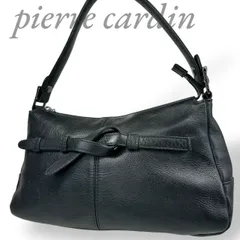【美品】ピエールカルダン　ハンドバッグ　ブラック　本革 美品】Pierrecardinピエールカルダン トートバッグ ハンドバッグ 黒