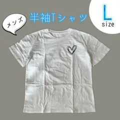 【ワンポイントロゴ】半袖Tシャツ メンズ Lサイズ ハート 白 美品