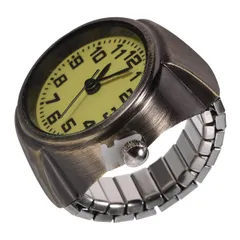 【クーポン有】ア 数字文字盤 フリ 防水 リンク ミニ腕時計 ステンレス 輪 ファッション リングウォッチ リングウォッチ ビジネス リング メンズ 時計 ユニークなリング LEDMOMO