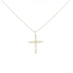 K18YG クロス ダイヤモンド ネックレス 0.01CT