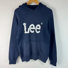 90s Lee リー スウェット パーカー デカロゴプリント ネイビー Lサイズ メンズ 古着 アメカジ ストリート