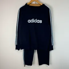 00s adidas アディダス スウェット セットアップ ロゴプリント ネイビー Mサイズ メンズ 古着 スポーツMIX ストリート