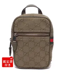 美品 グッチ ボディバッグ ショルダーバッグ 斜め掛け GGキャンバス 834258 0416 メンズ GUCCI