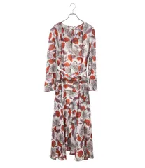 美品 ダイアグラム 長袖 フラワープリント ワンピース レディース SIZE 38 Diagram