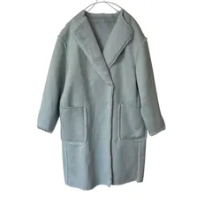 Z1721【美品】Cepica セピカ フェイクムートンコート ボアコート ライトブルー サイズ38