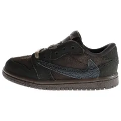 NIKE (ナイキ) ×TRAVIS SCOTT TD AIR JORDAN 1 LOW OG SP Dark Mocha トラヴィススコット エアジョーダンワン ダークモカ ローカットスニーカー DO5441-202 キッズ