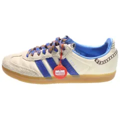 adidas (アディダス) ×Wales Bonner Nylon Samba Wonder Clay Team Royal Blue Wonder White ×ウェールズ・ボナー ナイロン サンバ ローカットスニーカー ホワイト/ブルー IH7756
