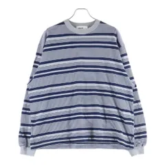 everyone (エブリワン) 24SS BORDER L/S TEE ボーダー クルーネック 長袖Tシャツ カットソー ブルー/グレー EV24-CS20
