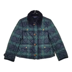 POLO RALPH LAUREN キッズ サイズ6 120/60 子供服 チェック キルティングジャケット グリーン ネイビー レディース ポロ・ラルフローレン【中古】5-1228T♪
