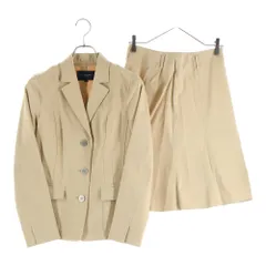 BURBERRY LONDON (バーバリーロンドン) コットン タックデザイン 3B テーラードジャケット コットン フレアミニスカート セットアップスーツ ベージュ レディース FC028-630-42/FX039-630-42のサムネイル