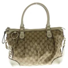 GUCCI (グッチ) ディアマンテ スーキー ゴールド×ベージュ GGキャンバス 2WAY ハンドバッグ ショルダーバッグ 247902