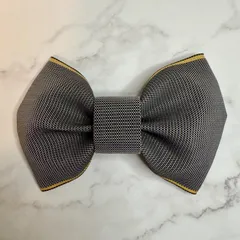 畳縁リボンヘアピン 黒×白 和柄 シンプル 和モダン ハンドメイド