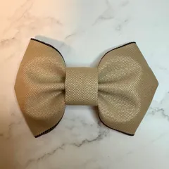 畳縁リボンヘアピン 和モダン ベージュ 大人可愛い 軽量 ハンドメイド