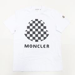 MONCLER チェッカーフラッグ ロゴ Tシャツ ホワイト - メルカリ