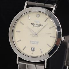稼働品】TECHNOS テクノス クォーツ T9653 デイト メンズ - メルカリ