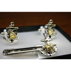 自衛隊グッズ【 カフスセット(桜イカリ) 海上自衛隊グッズ 】タイピンセット ネクタイ メンズ レディース スーツ ビジネス フォーマル おしゃれ