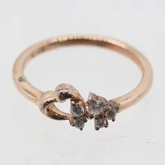 カナル 4℃ ヨンドシー シルバーリング 指輪 ハート ダイヤリング SV刻印 1.39g アクセサリー ジュエリー 2000000 NSK AKO MST