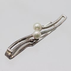 MIKIMOTO シルバー ネクタイピン パール付き - メルカリ