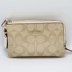 良品 コーチ シグネチャー ウォレット ホワイト ハーフラウンドジップ パスケース ブランド 小物 2000000 NSK  KMR