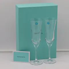 箱付 美品 ティファニー グラマシーシャンパン グラス 2個セット ガラス 食器 ブランド小物 2000000 NSK MST