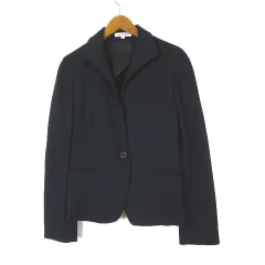 ナラカミーチェ NARA CAMICIE ジャケット ストレッチ ジャージー 1ボタン 長袖 S 1 紺 ネイビーのサムネイル