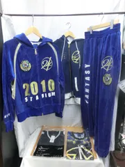 新品＆中古品 EXILE STADIUM FANTASY ベロア ジャージ セットアップ パーカー シャツ 等々 24karats サイズ M 5点 セット ※写真では鮮やかに写ります。※人の目では紫色のように見えています。