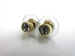 スワロフスキー SWAROVSKI スタッドピアス ゴールドカラー ラウンドカット 一粒 アクセサリー 箱付き