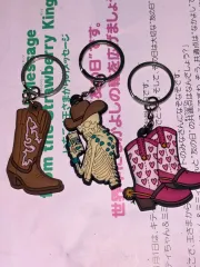 ヴィンテージ ウェスタン スタイル カウボーイ ブーツ ラバー キーホルダー