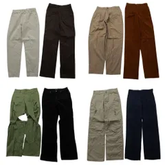 古着卸 まとめ売り パンツ MIX 8枚セット (メンズ 28 /30 ) ワイド テーパード ストレート ブラウン系 中古 古着 ND2905