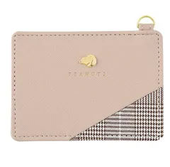 スヌーピー パスケース チェック モカ 