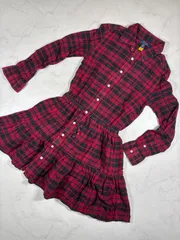 【古着】Ralph Lauren チェックシャツワンピ 10 140センチ