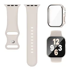 新品 コンパチブル アップルウォッチ バンド シリコン 一体型 直角エッジデザイン 保護 指紋防止 PC ガラス素材 高透過率 耐衝撃 apple watch ベルト カバー 対応 Series 11 10 9 8 7 6 5 4 SE3 SE2 SE 男女兼