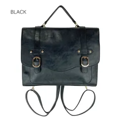 3WAY 横型 サッチェルバッグ ブラック　Sunny Side サニーサイド　TL-5596-15