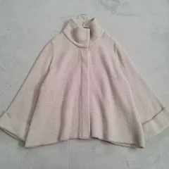 ナチュラルビューティー ニットコート ショート ジャケット ふわふわ 38 M スタンドカラー NATURAL BEAUTY