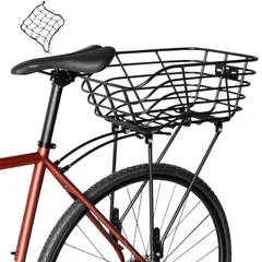 新品 GORIX(ゴリックス) バスケット 自転車 カゴ ロードバイク ネット付属 大型 アルミ 軽量 着脱式 クロスバイク MTB 自転車用