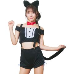 パールレースキャットセットアップ コスプレ6点セット ブラック