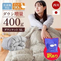 【訳あり品】西川 ダウン90％増量400g 日本製 洗える羽毛肌掛け布団 シングルロング 新品【3S-KE04003303-W】