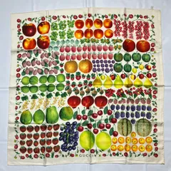 2510-188｜グッチ スカーフ シルク ホワイト タグあり