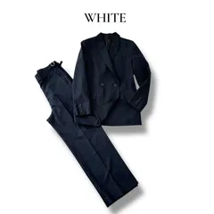 未使用級 SUIT SQUARE WHITE スーツスクエア ホワイト セットアップ スーツ ネイビー ピンストライプ 38 M 40 L 近年モデル ウォッシャブル ストレッチ TRツイル ダブル ジャケット パンツ BT4123J1 BT4123P1 紺