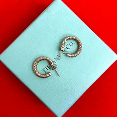 極 美品 TIFFANY&Co. ティファニー ツイスト コンビ フープ ピアス シルバー925 K18ゴールド アクセサリー シルバー ゴールド 34234