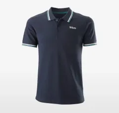 ウィルソン ネイビー 半袖 コットン ポロTシャツ