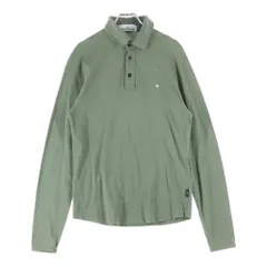 STONE ISLAND (ストーンアイランド) フロント ワンポイント刺繍 長袖ポロシャツ カーキ 721521617