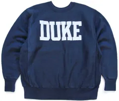90s USA製 The Cotton Exchange DUKE アップリケ リバースウィーブ スウェット 紺 XL★オールド ビンテージ カレッジ ビッグサイズ