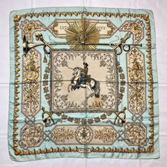 2504-95｜美品｜エルメス カレ 90 スカーフ ブラック マルチカラー